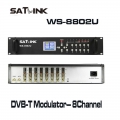 SATLINK WS-8902 DVB-T 8 Route modulator MPEG4 analogue A/V source to DVB-T channel SATLINK WS 8902U WS-6980 7990