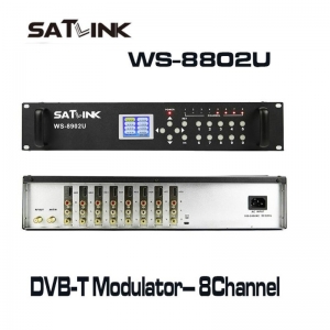 SATLINK WS-8902 DVB-T 8 Route modulator MPEG4 analogue A/V source to DVB-T channel SATLINK WS 8902U WS-6980 7990
